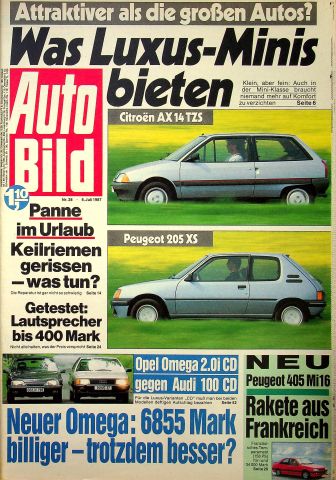Deckblatt Auto Bild (28/1987)